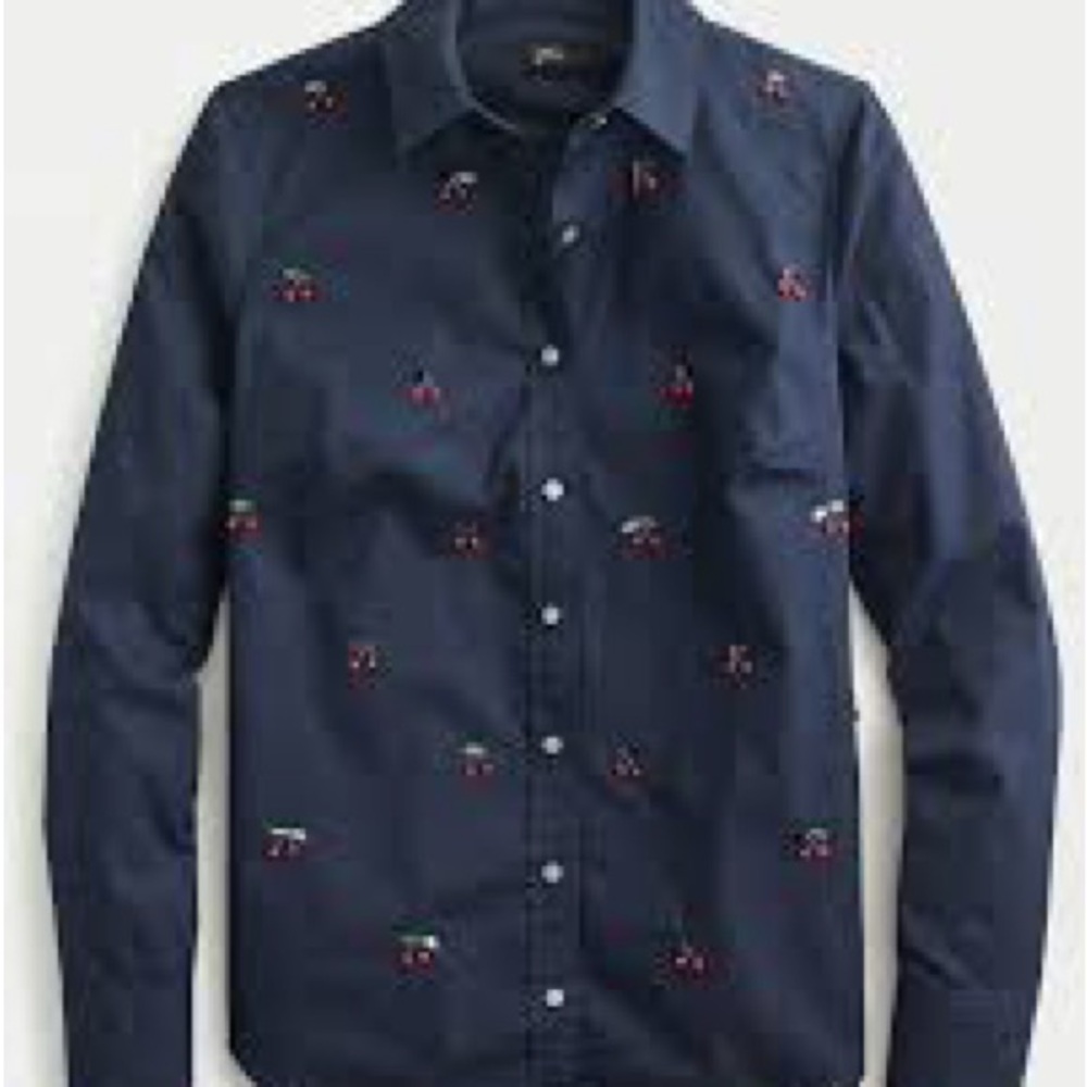 J. Crew Perfect Shirt with Embellished Cherries 6 - Picture 2 of 9